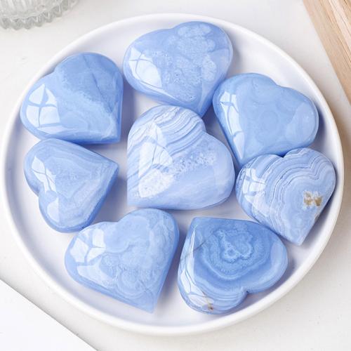 Agate décoration, coeur, normes différentes pour le choix, bleu, Vendu par PC