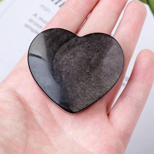 Silver Obsidian Decoration, Heart, Sold By PC