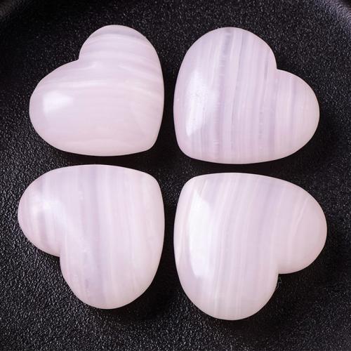 Calcite Decoration, Heart, pink, 55mm, Sold By PC