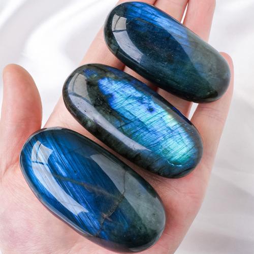 Labradorite décoration, ovale allongé, normes différentes pour le choix, bleu, Vendu par PC