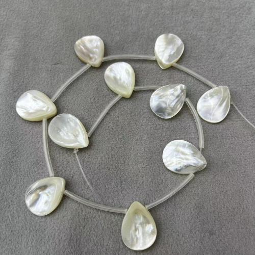 White Lip Shell Beads, Teardrop, DIY & different size for choice, white, 10PCs/Strand, Sold By Strand