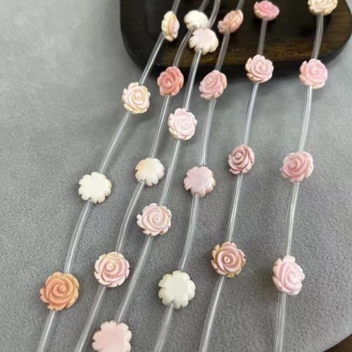 Natural Freshwater Shell Beads, Rose, Carved, DIY, 12mm, Sold By PC