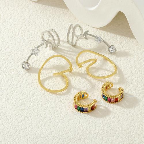 Boucles d'oreilles en laiton zircon cubique pavent, Placage, bijoux de mode & styles différents pour le choix & pavé de micro zircon & pour femme, plus de couleurs à choisir, protéger l'environnement, sans nickel, plomb et cadmium, Vendu par paire