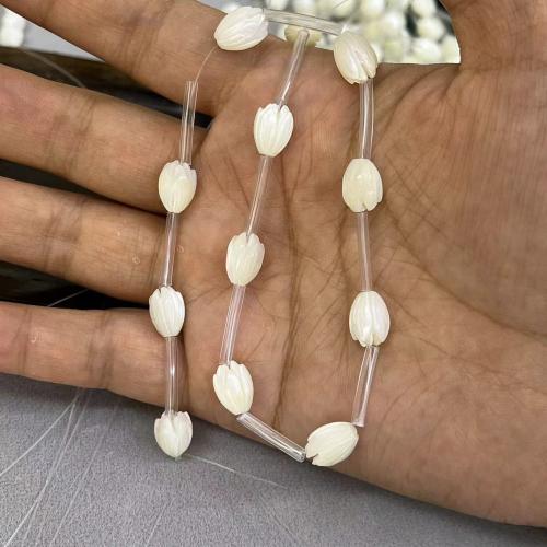 Natural Freshwater Shell Beads, Trochus, Flower, DIY & different size for choice, white, Sold By PC