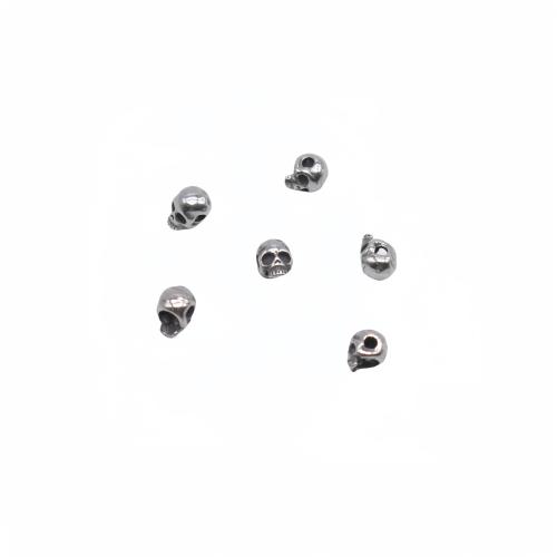 Stainless Steel Beads, 304 Stainless Steel, Skull, plated, DIY, 100PCs/Bag, Sold By Bag