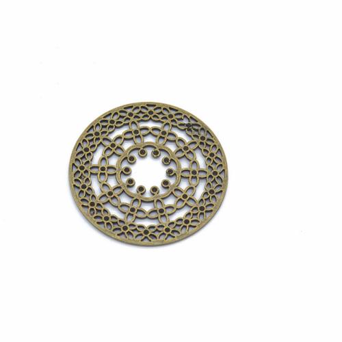 Tibetan Style Pendants, Round, plated, DIY & hollow, more colors for choice, 45x45mm, 100PCs/Bag, Sold By Bag