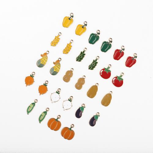 Tibetan Style Enamel Pendants, food shape, gold color plated, DIY & different styles for choice, more colors for choice, 100PCs/Bag, Sold By Bag