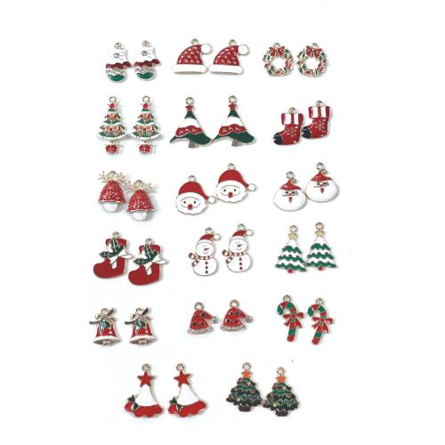 Tibetan Style Christmas Pendants, gold color plated, Christmas Design & DIY & different styles for choice & enamel, more colors for choice, 100PCs/Bag, Sold By Bag