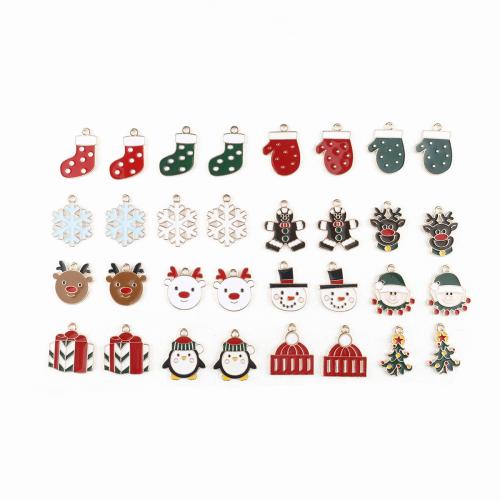 Tibetan Style Christmas Pendants, gold color plated, DIY & different styles for choice & enamel, more colors for choice, 100PCs/Bag, Sold By Bag