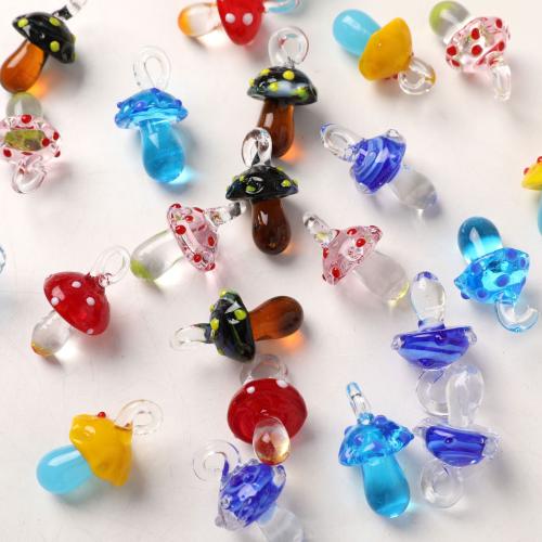 Plants Lampwork Pendants, mushroom, DIY, more colors for choice, 28x16mm, Sold By PC