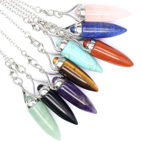 Natural Stone Pendulum, with Brass & Tibetan Style, different materials for choice, more colors for choice, 52x12mm, Length:23 cm, Sold By PC