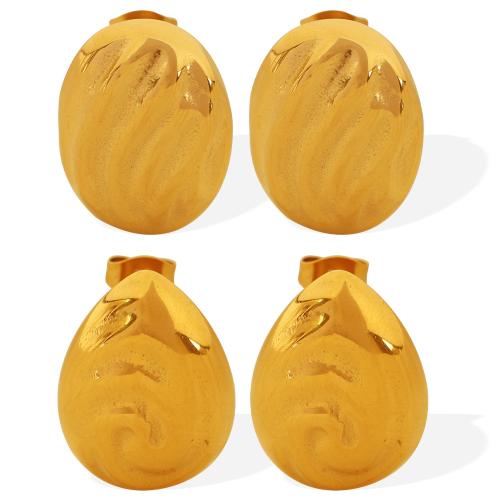 Pendientes de Acero Inoxidable, acero inoxidable 304, 18K chapado en oro, Joyería & diferentes estilos para la opción & para mujer, Vendido por Par