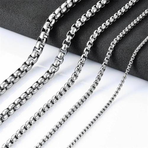 Stainless Steel Box Chain, 304 Stainless Steel, DIY, original color, 100m/Lot, Sold By Lot