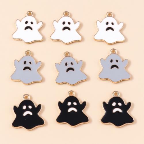 Pendant Halloween Fashion, alliage de zinc, fantôme, Placage, DIY & émail, plus de couleurs à choisir, 10PC/sac, Vendu par sac