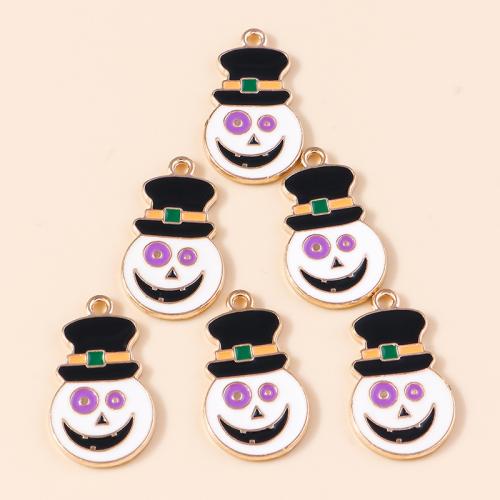 Tibetan Style Enamel Pendants, plated, Halloween Design & DIY, 10PCs/Bag, Sold By Bag