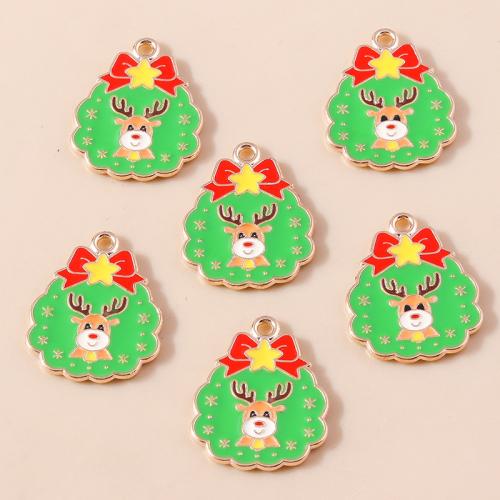 Tibetan Style Christmas Pendants, Christmas Reindeer, plated, Christmas Design & DIY & enamel, 10PCs/Bag, Sold By Bag