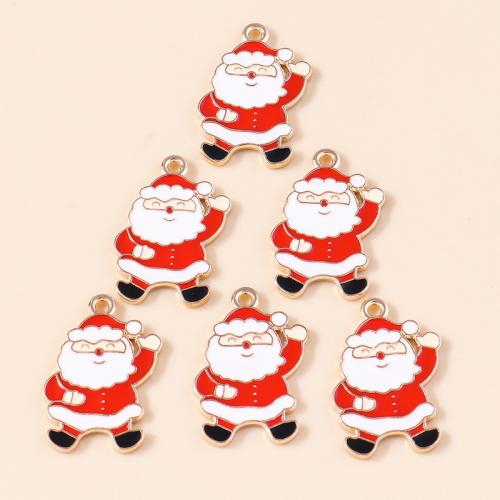 Tibetan Style Christmas Pendants, Santa Claus, plated, Christmas Design & DIY & enamel, 10PCs/Bag, Sold By Bag