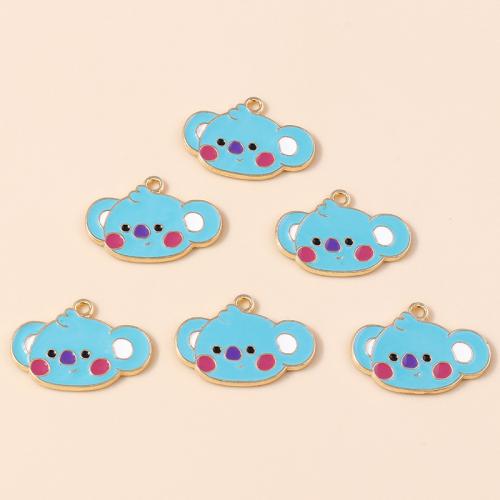 Tibetan Style Enamel Pendants, Koala, plated, DIY, 10PCs/Bag, Sold By Bag