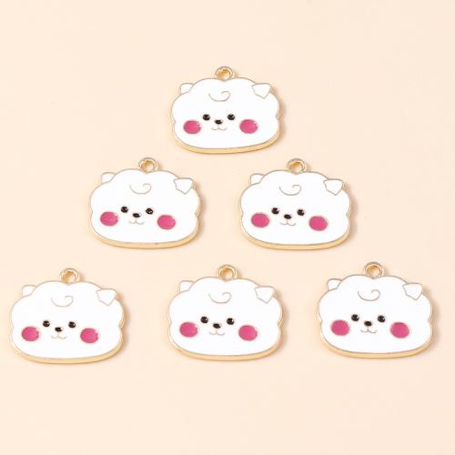 Tibetan Style Enamel Pendants, Sheep, plated, DIY, 10PCs/Bag, Sold By Bag