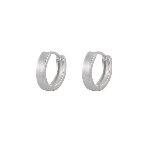 925 Sterling Silver Huggie Hoop Earring, different size for choice & for woman, silver color, Sold By Pair