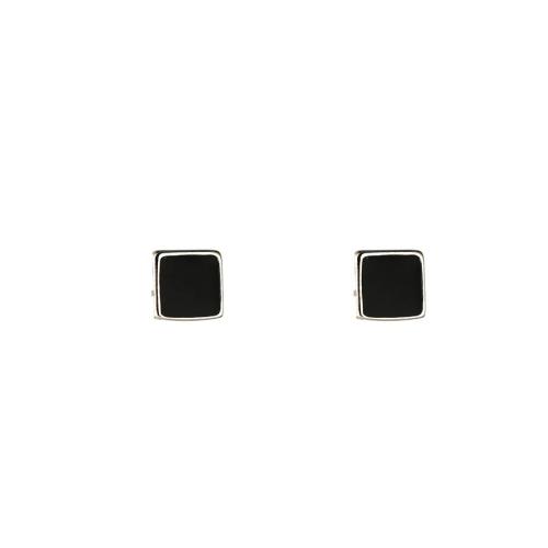 925 Sterling Silver Stud Earring, different styles for choice & for woman & epoxy gel, 6x6mm, Sold By Pair