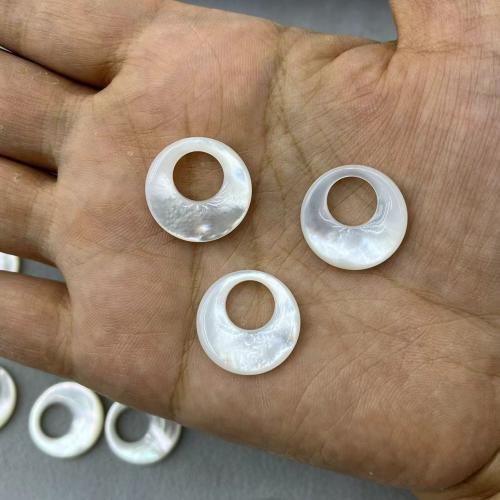 Colgantes de Nácar, Concha de labios blancos, Donut, Bricolaje, Blanco, 20mm, Vendido por UD