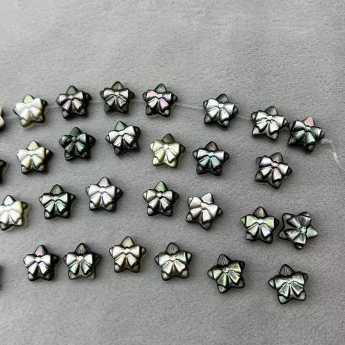 Natural Seashell Beads, White Lip Shell, with Black Shell, Star, DIY & different size for choice, more colors for choice, Sold By PC