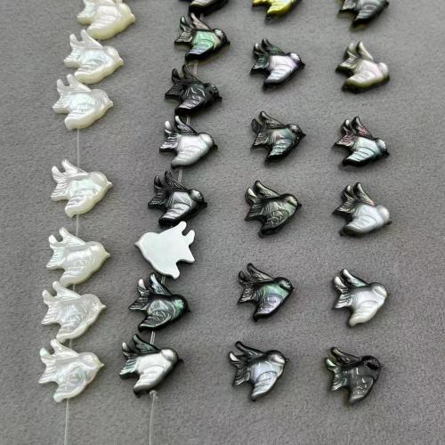 Natural Seashell Beads, White Lip Shell, with Black Lip Shell, swallow, DIY, more colors for choice, 12.50x13mm, Sold By PC