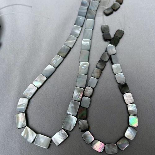 Perles de coquillage noire, rectangle, DIY & normes différentes pour le choix, noire, Vendu par brin