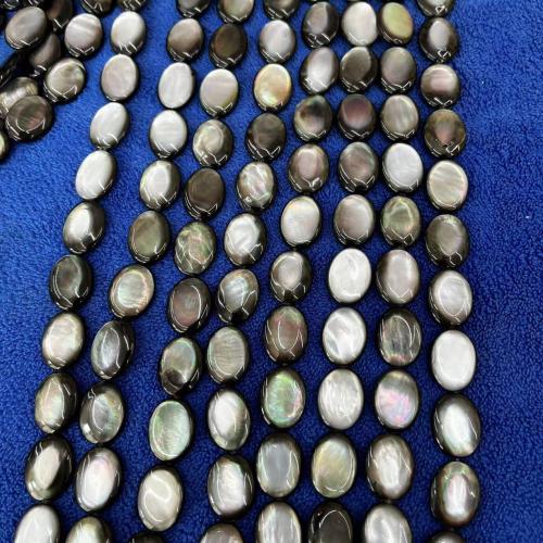 Natural Seashell Beads, Oval, DIY & different size for choice, black, Sold By Strand