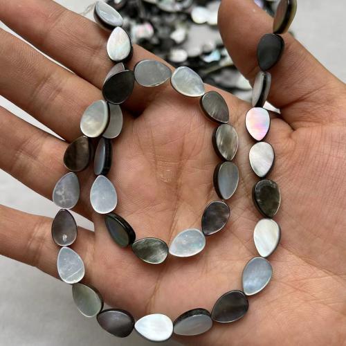 Natural Seashell Beads, Teardrop, DIY & different size for choice, black, Sold By Strand