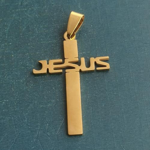 Stainless Steel Cross Pendants, Titanium Steel, polished, DIY, 27x40mm, 10Bags/Bag, Sold By Bag