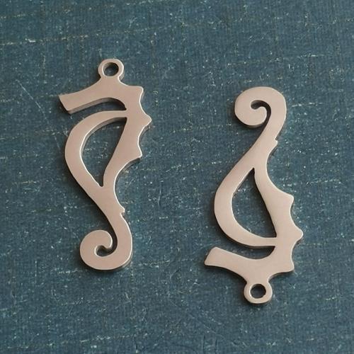 Titanium Steel Pendants, Seahorse, plated, DIY, more colors for choice, 9x23mm, 10PCs/Bag, Sold By Bag