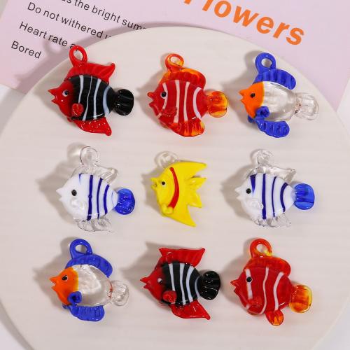 Fashion Lampwork Pendants, Fish, DIY, more colors for choice, Sold By PC