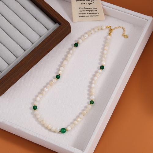 Shell Necklaces, White Shell, for woman, white, Length:46 cm, Sold By PC