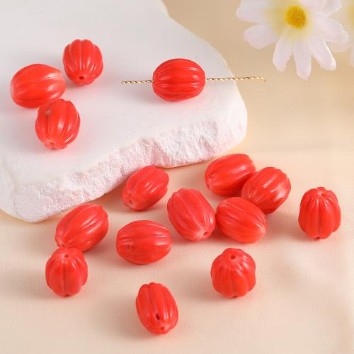 Perles en corail naturel, DIY, rouge, 13x14mm, Vendu par PC