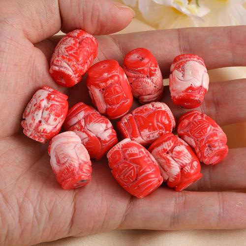 Natural Coral Beads, DIY, red, 16x21mm, Sold By PC