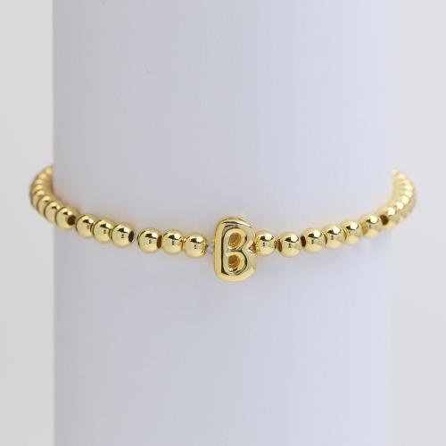 Brass Bracelet, with Elastic Thread, 18K gold plated, fashion jewelry & different designs for choice & for woman, Length:Approx 16 cm, Sold By Pair