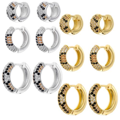 Boucles d'oreilles en laiton zircon cubique pavent, Placage, styles différents pour le choix & modèles différents pour le choix & pavé de micro zircon & pour femme, plus de couleurs à choisir, Vendu par paire