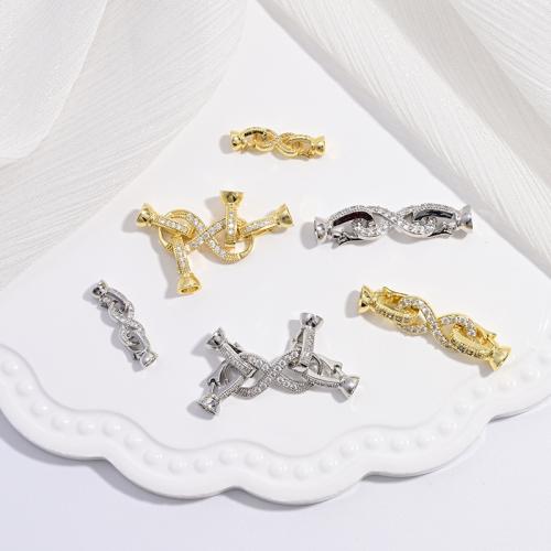 Brass Fold Over Clasp, DIY & different styles for choice & micro pave cubic zirconia, more colors for choice, Sold By PC