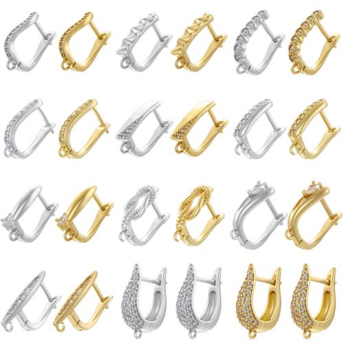 Brass Lever Back Earring Component, plated, DIY & different styles for choice & micro pave cubic zirconia, more colors for choice, Sold By Pair