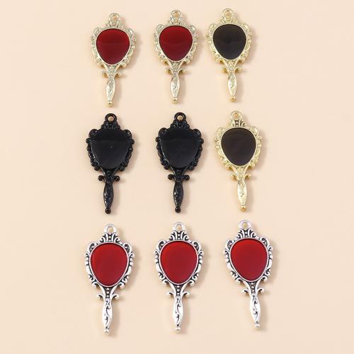 Tibetan Style Enamel Pendants, Mirror, plated, DIY, more colors for choice, 10PCs/Bag, Sold By Bag