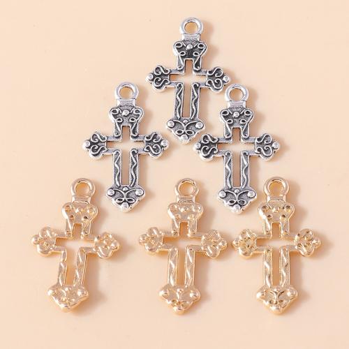 Pendentifs croix en alliage de zinc  , Placage, DIY, plus de couleurs à choisir, 10PC/sac, Vendu par sac