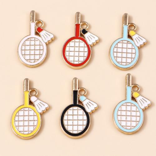 Tibetan Style Enamel Pendants, Badminton Racket, plated, DIY, more colors for choice, 10PCs/Bag, Sold By Bag