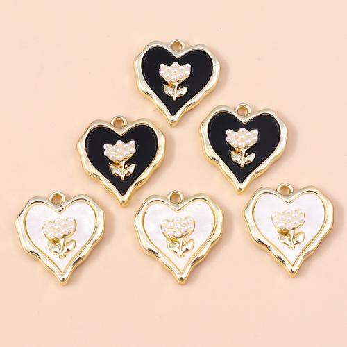 Tibetan Style Enamel Pendants, Heart, plated, DIY, more colors for choice, 4PCs/Bag, Sold By Bag