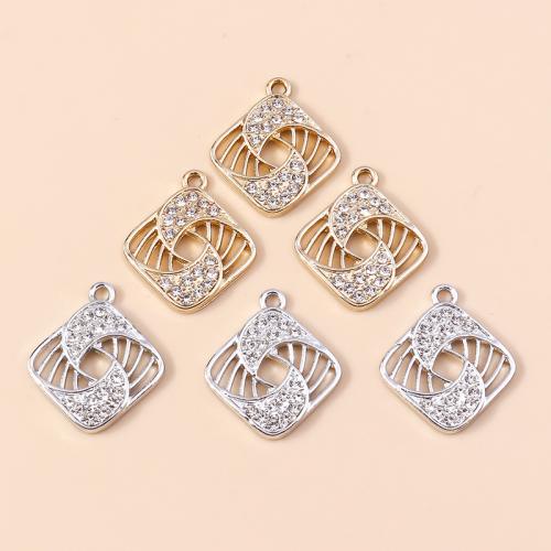 Tibetan Style Rhinestone Pendants, plated, DIY & with rhinestone, more colors for choice, 10PCs/Bag, Sold By Bag