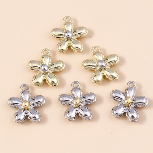 Pendentifs fleurs en alliage de zinc, Placage, envoyé au hasard & DIY, 5PC/sac, Vendu par sac