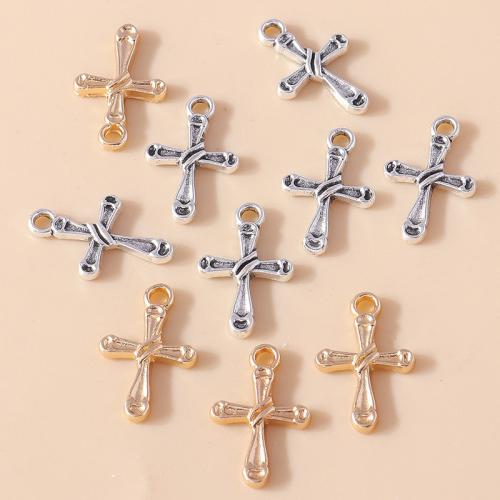 Pendentifs croix en alliage de zinc  , Placage, DIY, plus de couleurs à choisir, 10PC/sac, Vendu par sac