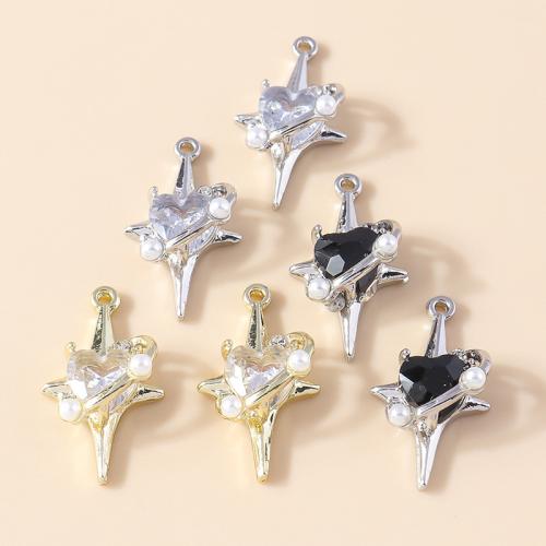 Tibetan Style Enamel Pendants, with Plastic Pearl, plated, DIY & with rhinestone, more colors for choice, 4PCs/Bag, Sold By Bag