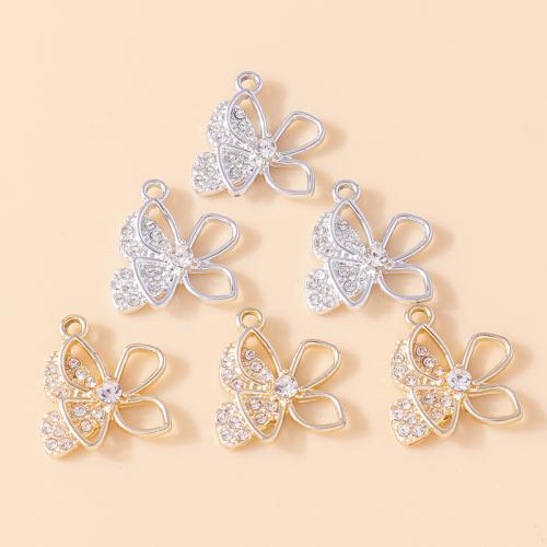 Tibetan Style Rhinestone Pendants, plated, DIY & with rhinestone, more colors for choice, 10PCs/Bag, Sold By Bag